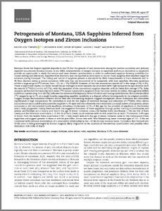 Petrogenesis of Montana, USA sapphires inferred from oxygen isotopes and zircon inclusions